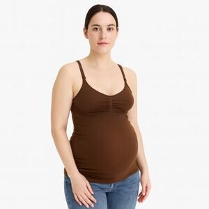 A Glow Maternity Seamless Nursing Cami Tank Top - Size XS, Brown